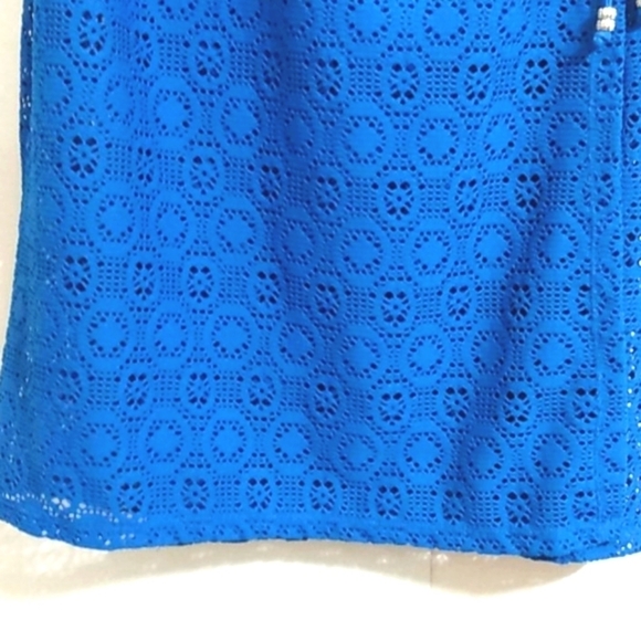 ISLANDER ROYAL BLUE MESH SWIMSUIT COVERUP SZ LARGE - Picture 4 of 10
